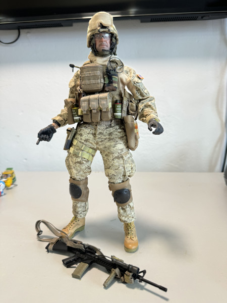 1/6  figure 軍人 (淺綠迷彩 。眼罩)